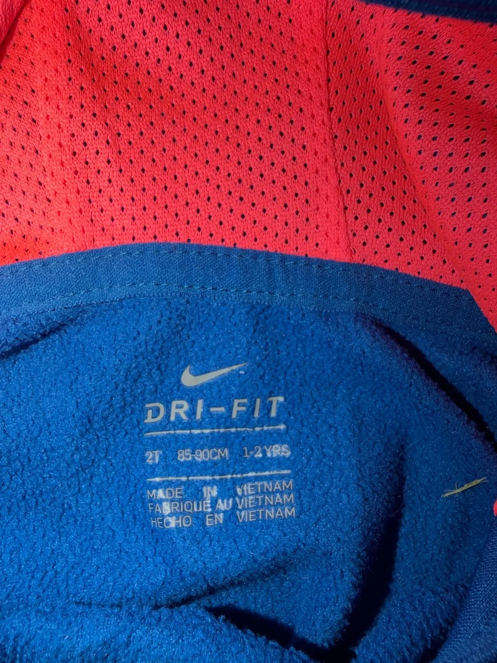 Nike Blue Hoodie with Pink Lined Hood and Multicolor Swoosh
